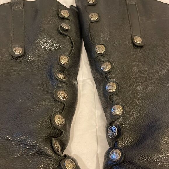 Matisse Sargent Riding Boots Black Leather,silver tone eagle buttons accentSZ8.5 - Picture 11 of 13